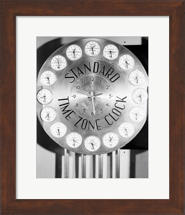 Framed Time zone clock Print