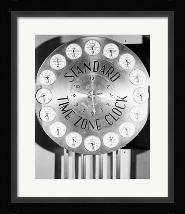 Framed Time zone clock Print