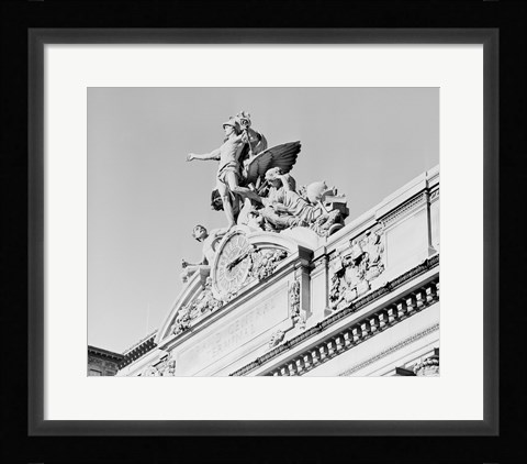 Framed USA, New York State, New York City, Grand Central Clock, low angle view Print