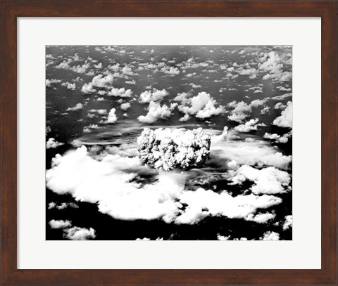 Framed Aerial view of an atomic bomb explosion, Bikini Atoll, Marshall Islands Print