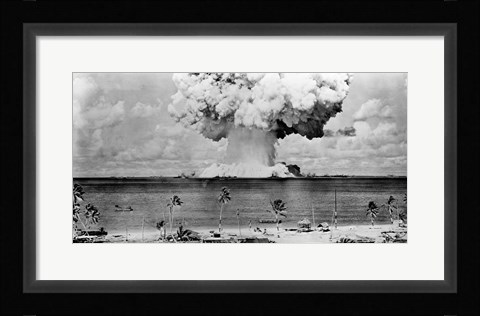 Framed Atomic bomb explosion, Bikini Atoll, Marshall Islands Print