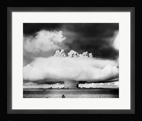 Framed Atomic bomb explosion, Bikini Atoll, Marshall Islands Print