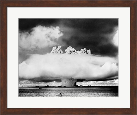 Framed Atomic bomb explosion, Bikini Atoll, Marshall Islands Print