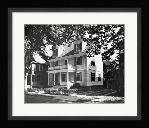 Framed Birthplace of John F. Kennedy, Brookline, Massachusetts, USA Print