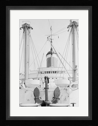 Framed Anchor on deck, passenger ship in the background Print