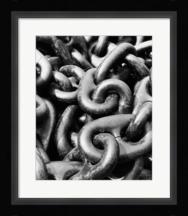 Framed Close-up of a rusty anchor chain, Sun Shipbuilding Company, Chester, Pennsylvania, USA Print