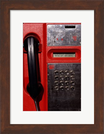 Framed Close-up of a pay phone Print