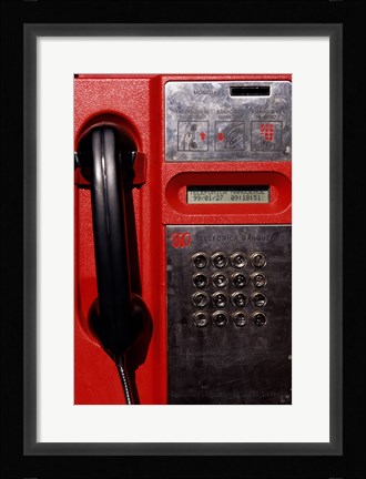 Framed Close-up of a pay phone Print