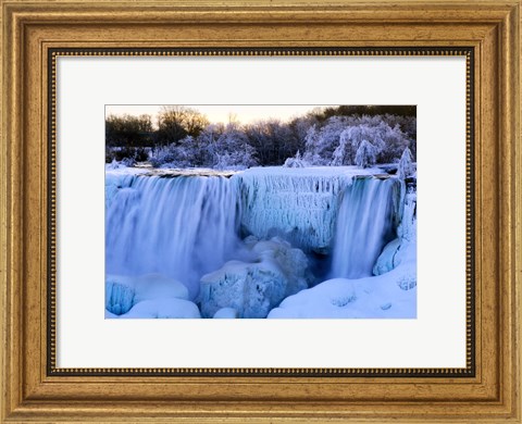 Framed Waterfall frozen in winter, American Falls, Niagara Falls, New York, USA Print