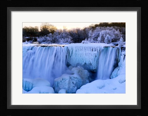 Framed Waterfall frozen in winter, American Falls, Niagara Falls, New York, USA Print
