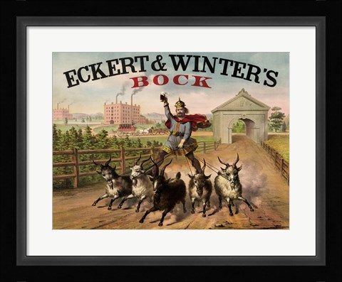 Framed Eckert and Winters Bock Beer Print