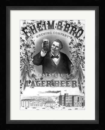 Framed F. Heim and Bros Lager Print