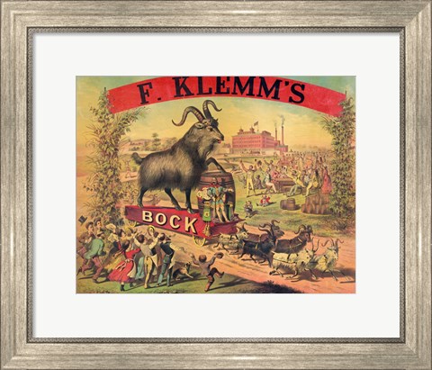 Framed F. Klems Bock Beer Print