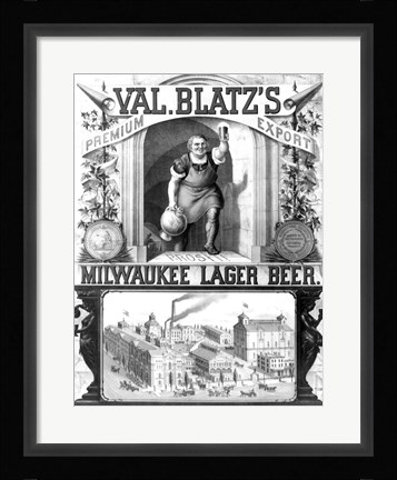 Framed Val Blatt's Lager Beer Print