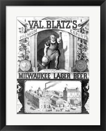Framed Val Blatt&#39;s Lager Beer Print