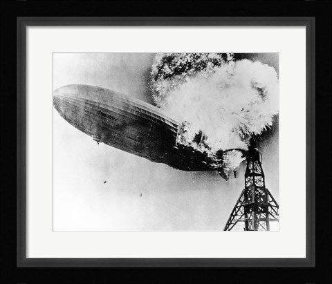 Framed Hindenburg Burning Print