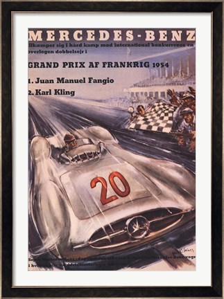 Framed Mercedes Benz 1954 Grand Prix Print