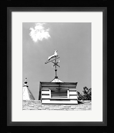 Framed Weather Vane of Leaping Deer Print
