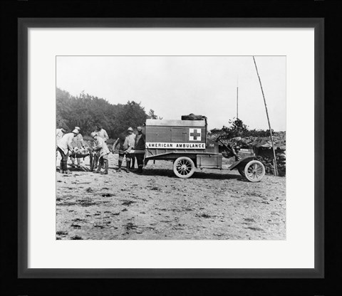 Framed Ambulance During World War I Print