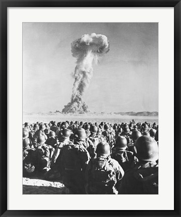 Framed Atomic Bomb Testing in a Desert, Camp Desert Rock, Las Vegas, Nevada, USA Print