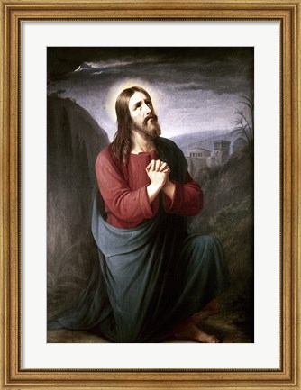 Framed Christ Praying in Gethsemane Christian Schleisner (1810-1882) Print