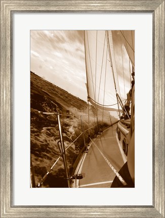 Framed Not Unlike the Waves - sepia Print