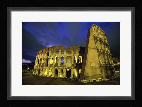 Framed Colosseum lit up at night, Rome, Italy Print