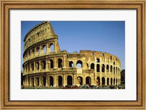 Framed Low angle view of a coliseum, Colosseum, Rome, Italy Landscape Print