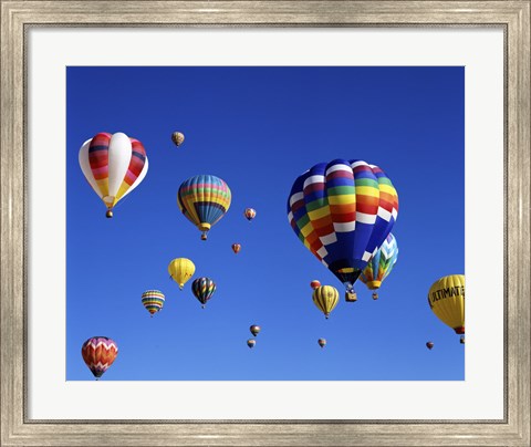Framed Hot Air Balloons Floating Away Print