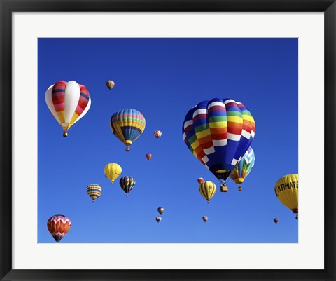 Framed Hot Air Balloons Floating Away Print