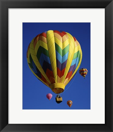 Framed Yellow Rainbow Hot Air Balloon Print