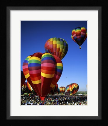 Framed Hot air balloons at the Albuquerque International Balloon Fiesta, Albuquerque, New Mexico, USA Vertical Print