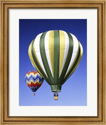 Framed Green Hot Air Balloon Print