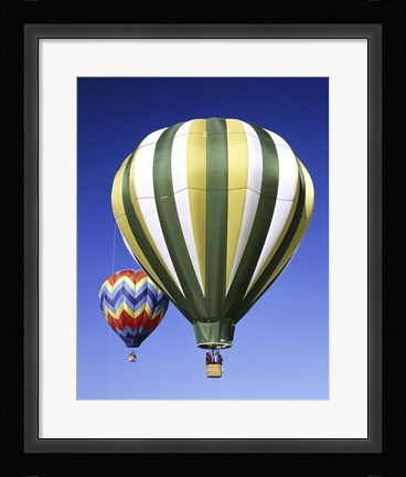 Framed Green Hot Air Balloon Print