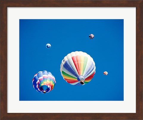 Framed Rainbow Hot Air Balloons as Seen from Below Print