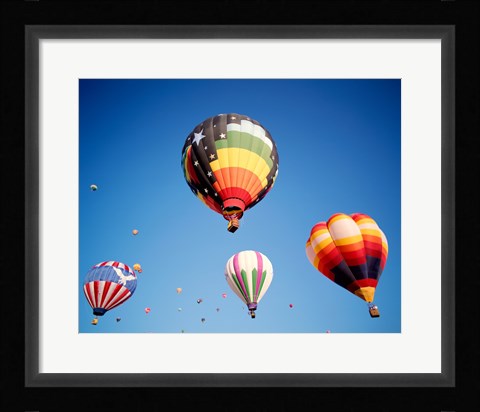 Framed Hot Air Balloons Floating Away Print