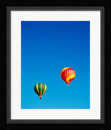 Framed Green and Red Hot Air Balloons Taking Off Print