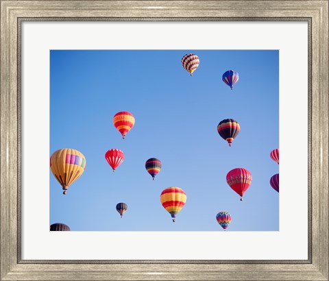 Framed Hot Air Balloons in a Faded Sky Print