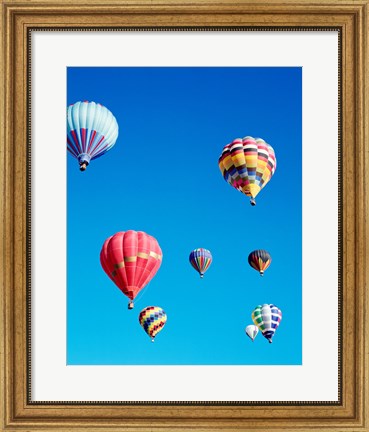 Framed Low Angle View of Hot Air Balloons Print