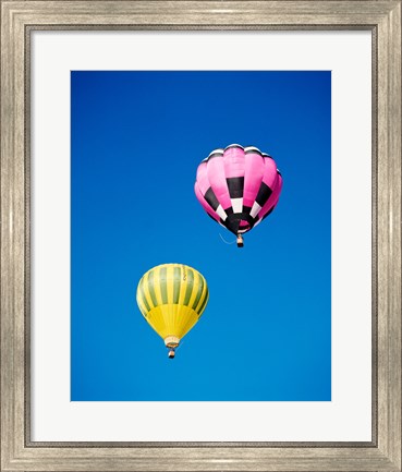 Framed Pink and a Yellow Hot Air Balloon Print