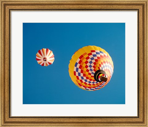 Framed View of Hot Air Balloons from Below Print