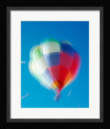 Framed Blur view of a hot air balloon in the sky, Albuquerque, New Mexico, USA Print