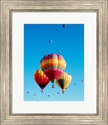 Framed 3 Hot Air Balloons Together with Other Hot Air Balloons in the Background Print