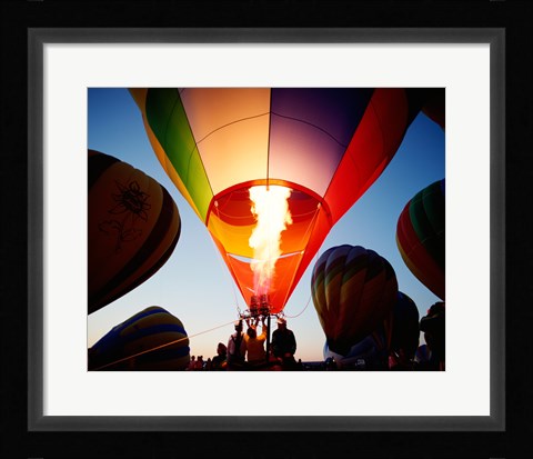 Framed Low angle view of a hot air balloon taking off, Albuquerque, New Mexico, USA Print
