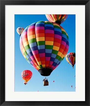 Framed Gorgeous Rainbow Hot Air Balloon Print