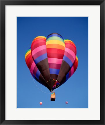 Framed Rainbow Hot Air Balloon Flying Away Print