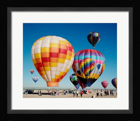 Framed Hot air balloons taking off, Balloon Fiesta, Albuquerque, New Mexico Print