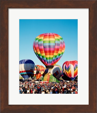 Framed Floating hot air balloons, Albuquerque International Balloon Fiesta, Albuquerque, New Mexico, USA Print