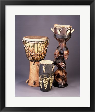 Framed West African Drums Print