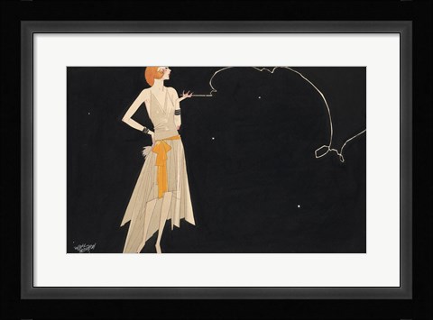 Framed Woman Smoking Print